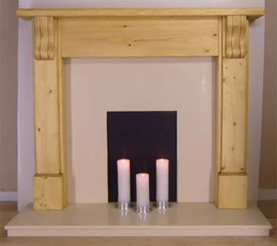 Fluted Corball Pine Fireplace Surround